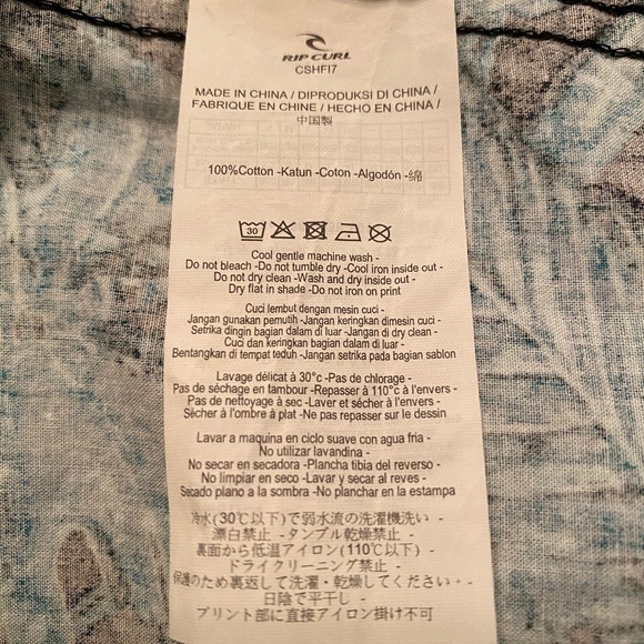 RIP CURL Green Floral Aloha Hawaiian Tropical Shirt Men XL - Picture 5 of 6